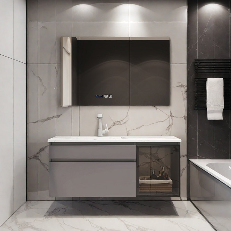Italian style light luxury simple bathroom cabinet, 19.60”H x 47.20”W x 19.60”D