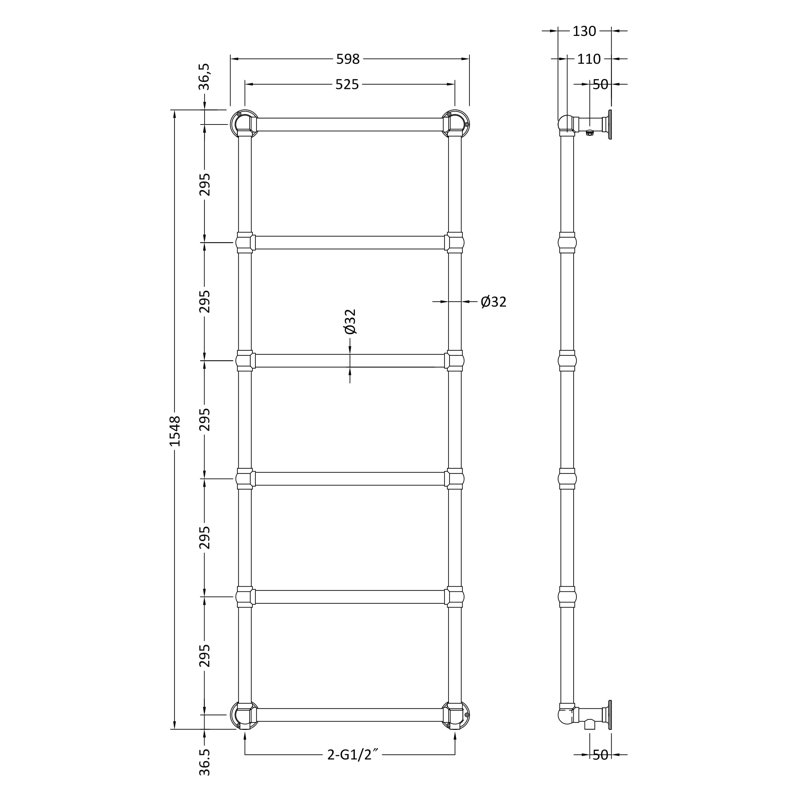 Straight Towel Rail Heated Towel Rails