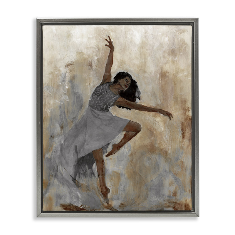 «Flowing Dancer Woman», art mural sur toile encadrée par Charity Henderson, Cadre flottant gris lustré, H 21 po x l 17 po