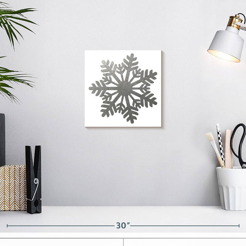 Lelend Silver Snowflakes I, 10" H x 10" W