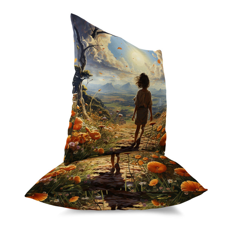 Curious Child Reversible Throw Pillow,  20"H x 20"W