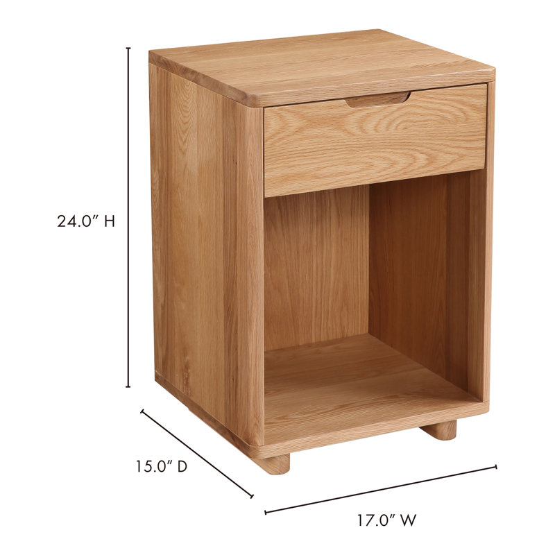 1 - Drawer Nightstand, Oak