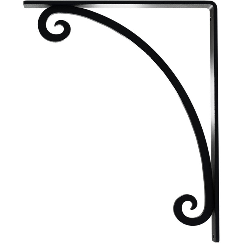 Support en fer forgé Legacy, H 12 po x l 1,5 po x P 10 po, Noir
