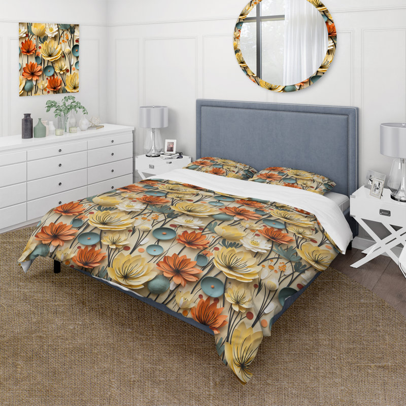 Ensemble de housse de couette Mod Botanical Allure I, Housse de couette pour très grand lit et 2 très