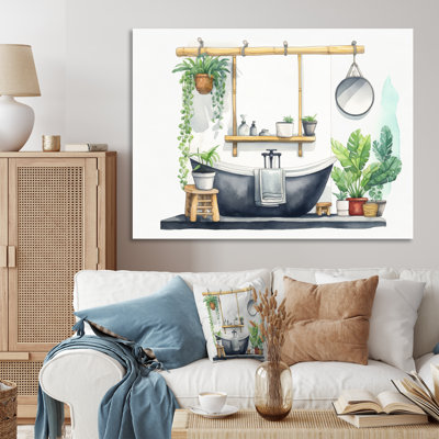 «Natural Bathroom Decor III», reproduction sur toile encadrée
