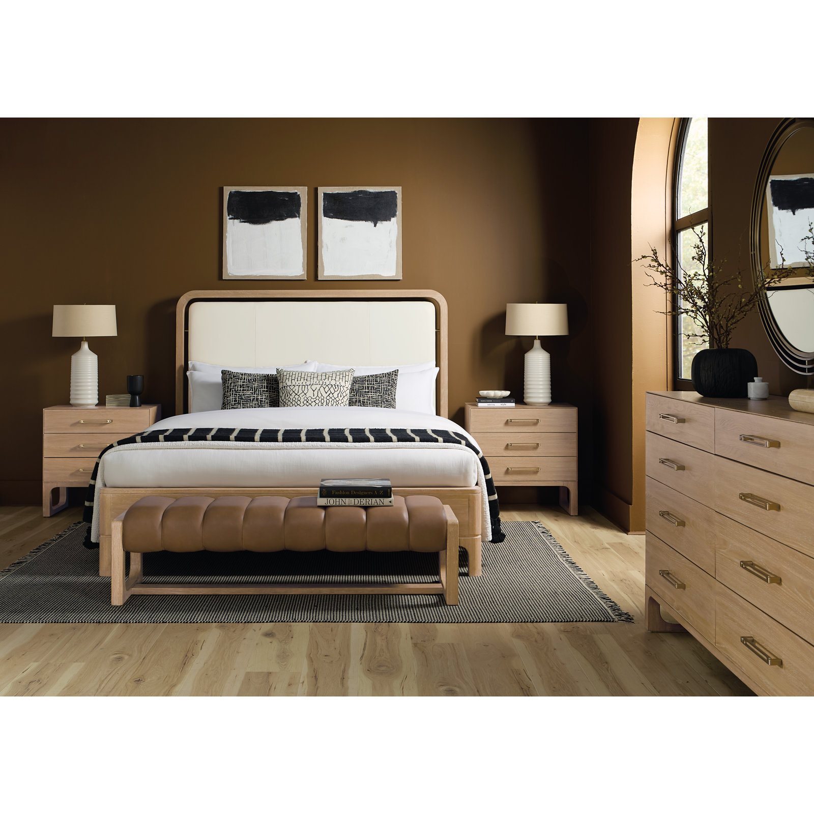 Banyon Bay Panel Bed, Queen, Brown/Cream/Tan