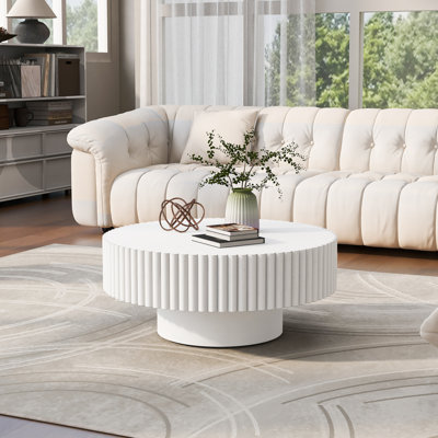 Table basse ronde en bois massif de 32 po Lorven