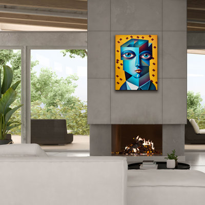 Art mural sur toile Wrought Studio ™ «Cubist Abstract Face» par Andreas Magnusson