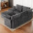 Convertible Sectional Couch With Sleeper Function & USB Charging,Movable Ottoman-1299400083