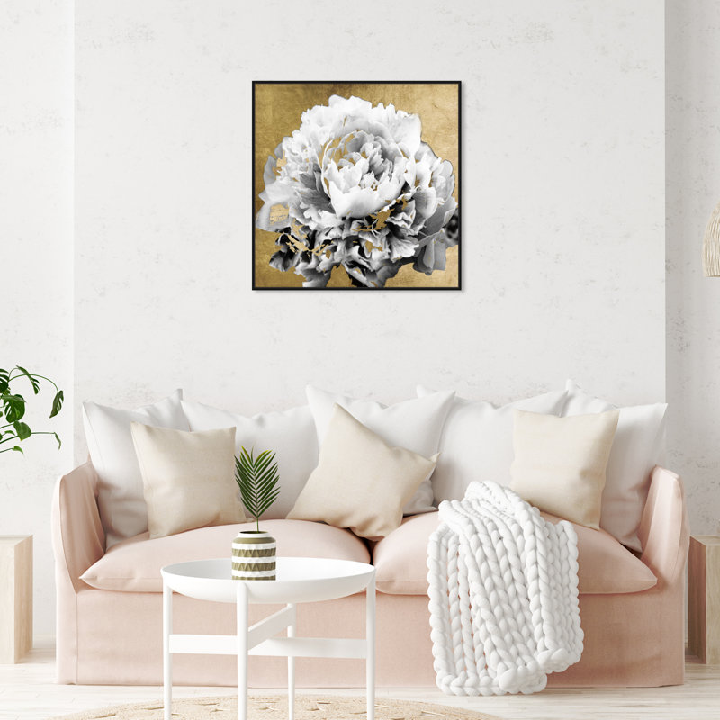 Parfum Magnolia - peinture sur toile, H 30 po x l 30 po, Toile avec cadre noir