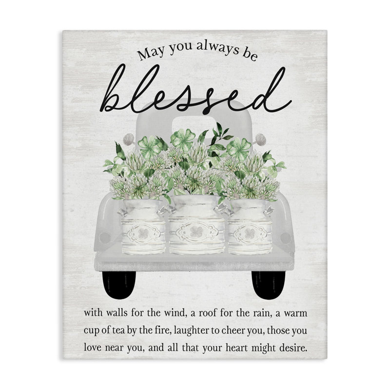 «Always Be Blessed Spring Florals Canvas», design par Lettré et doublé, H 20 po x l 16 po