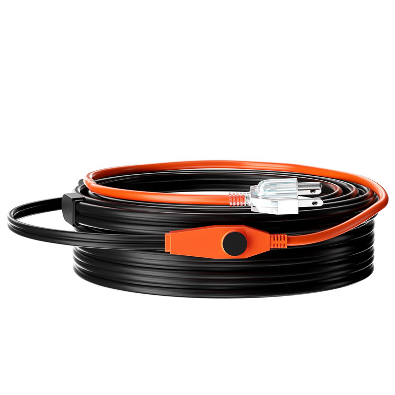 Câble chauffant pour tuyau, ruban chauffant de 60 pi 7 W / pi pour les tuyaux avec thermostat intégré, câble chauffant pour tuyau d'eau protégeant le tuyau en PVC, le tuyau en métal et en plastique contre le gel