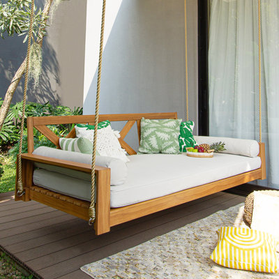 Peralta Teak Porch Swing Bed