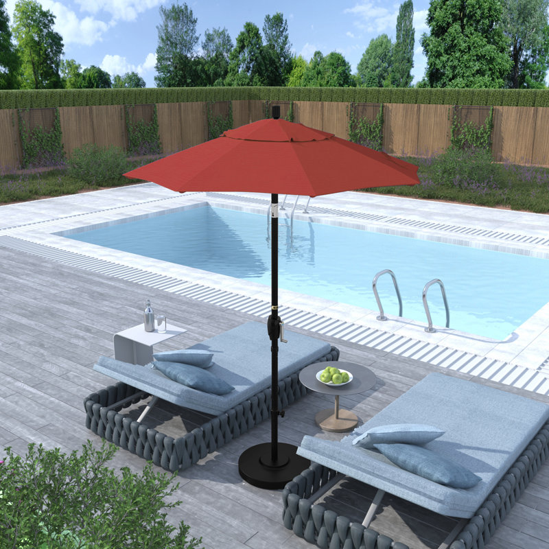 Parasol de marché 6 pi Jelinek, Bronze, Toile Sunbrella® rouge Jockey