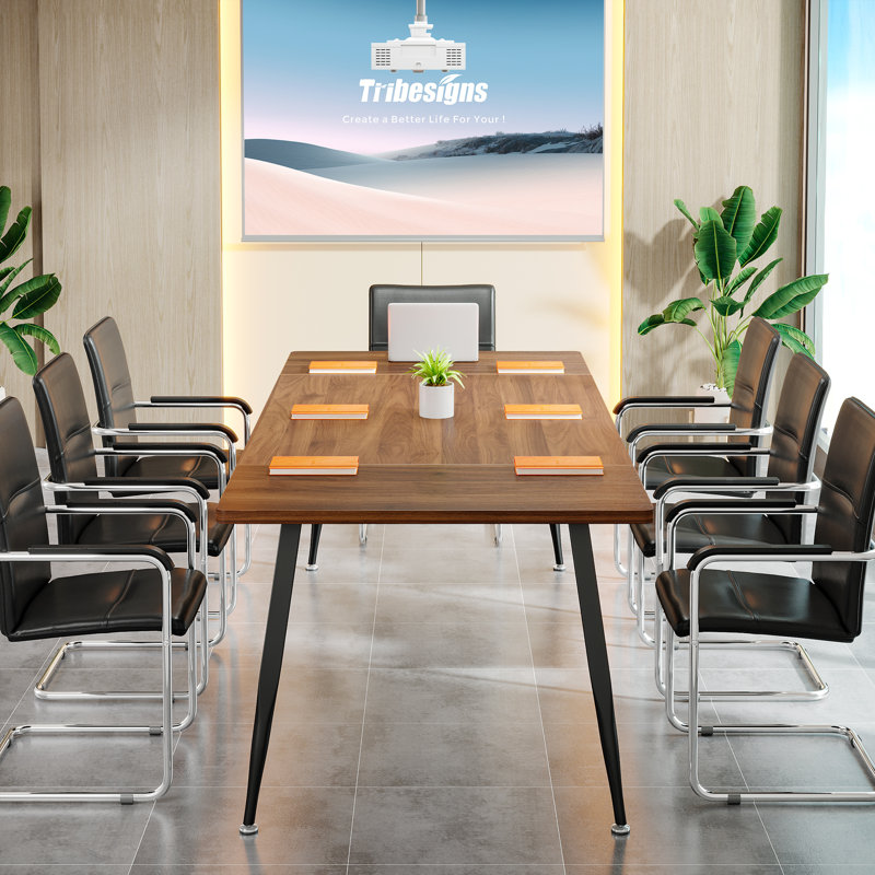 Borka Rectangular Conference Table, Black