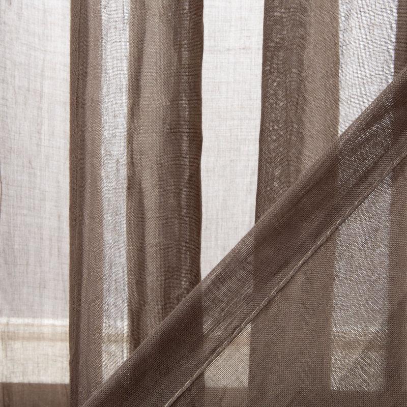 Rhoden Sheer Curtain Single Panel, 52" W x 84" L, Brown