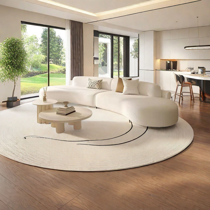 Cream style semi-circular arc negotiating sofa