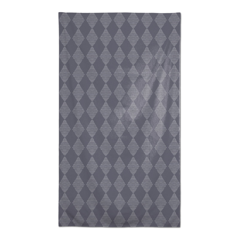 Rectangular Argyle Polyester Tablecloth, Dark Gray
