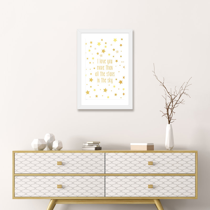Love You More Art, H 24 po x l 16 po x P 1 po, Papier avec cadre blanc