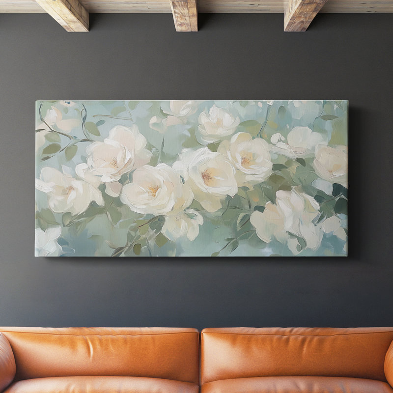Botanical Series-CL XXX- Toile tendue avec châssis - Prêt à accrocher, H 16 po x l 32 po