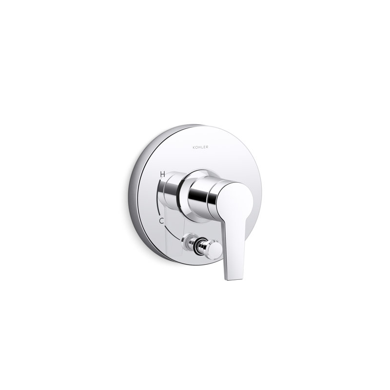 Pitch Rite-Temp Valve Trim With Push-Button Diverter, Polished Chrome