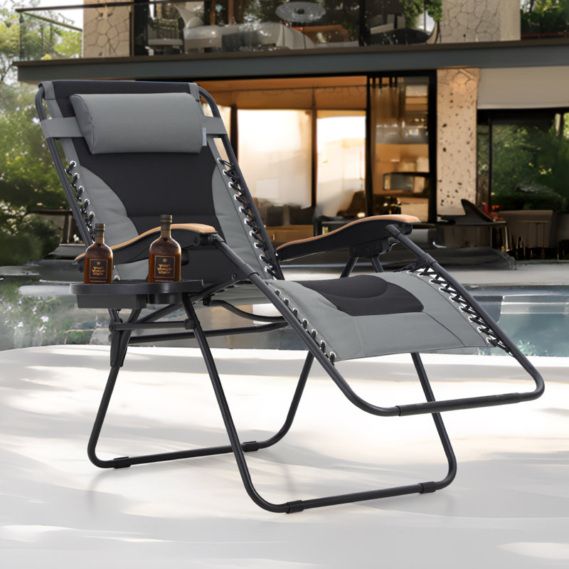Fauteuil inclinable zéro gravité avec coussin Syril, Gris