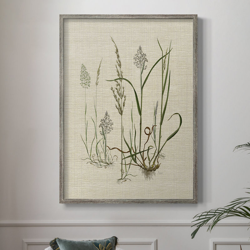Linen Grasses II Framed Print - Solid Wood 48356, 30'' H x 24'' W