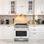 Cuisinière électrique professionnelle de 5 po avec 5 éléments chauffants de 4,5 po Pi. Capacité du four à convection, four à plateau en verre lisse, blanc-93706964-132042880