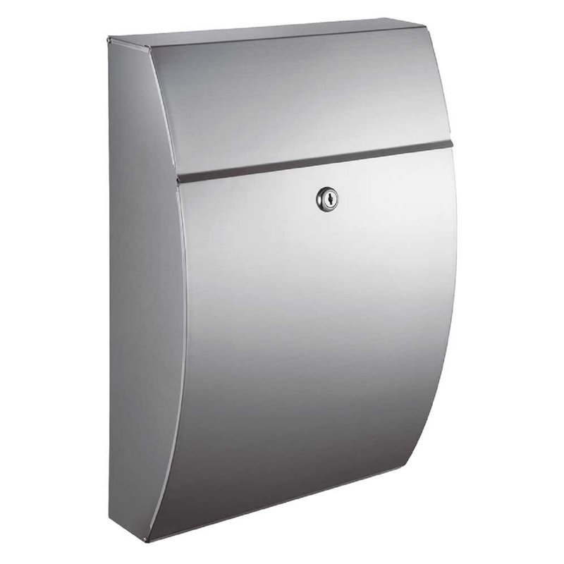 Glacial Silver Stainless Steel Lockable Wall Mount Mailbox