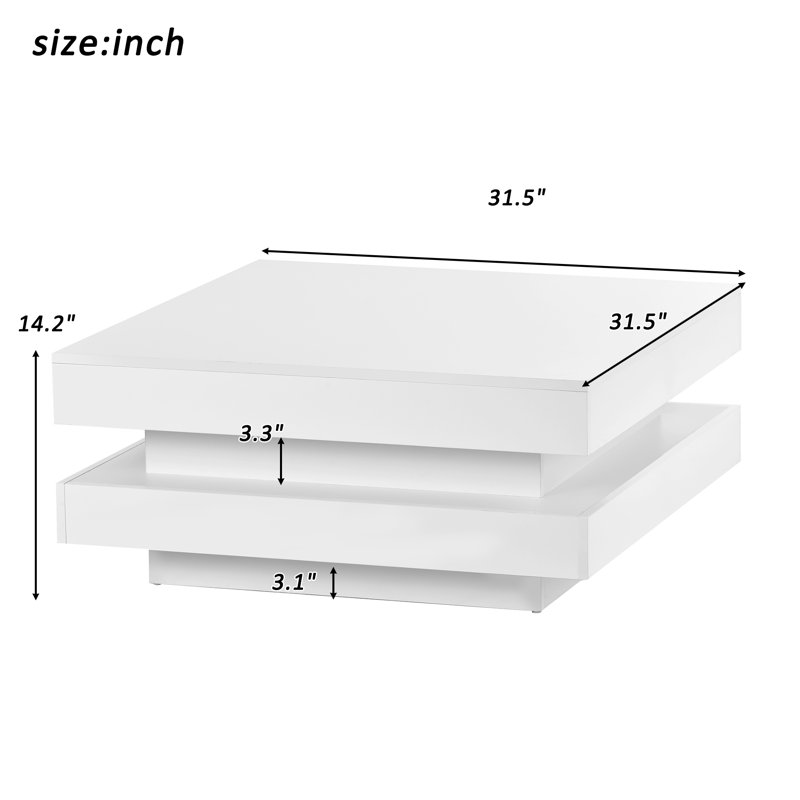 Table basse à 2 niveaux Roomfitter, Blanc