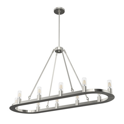 Hunter Saddlewood 10 Light Linear Chandelier Light Fixture