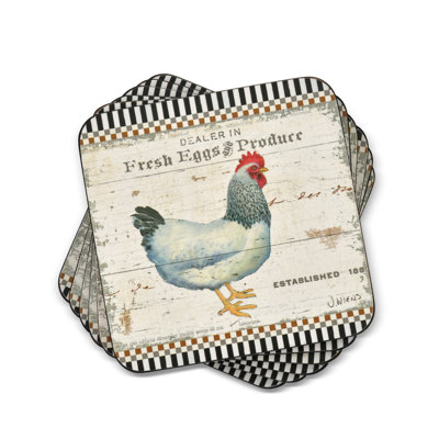 Pimpernel on the Farm Coasters 4"X 4"