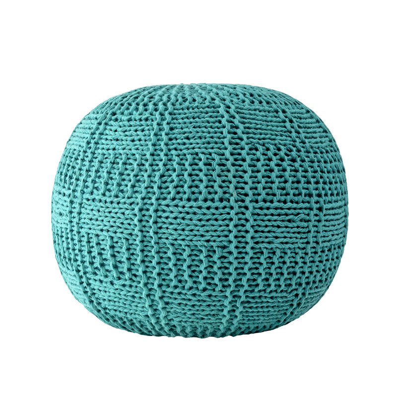 Upholstered Pouf, Teal