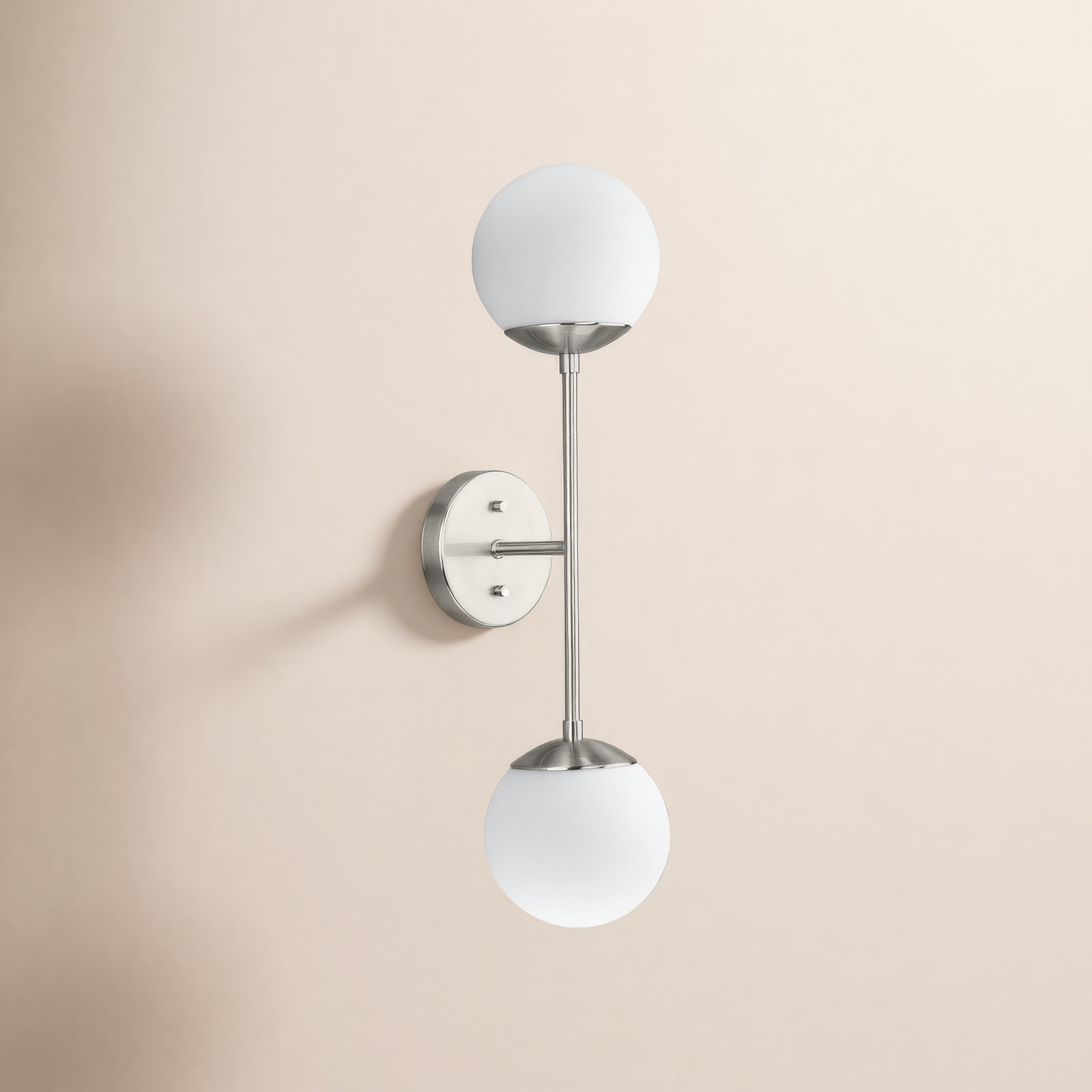 Bridgit 2 Light Glass Dimmable Wall Sconce, Brushed Nickel