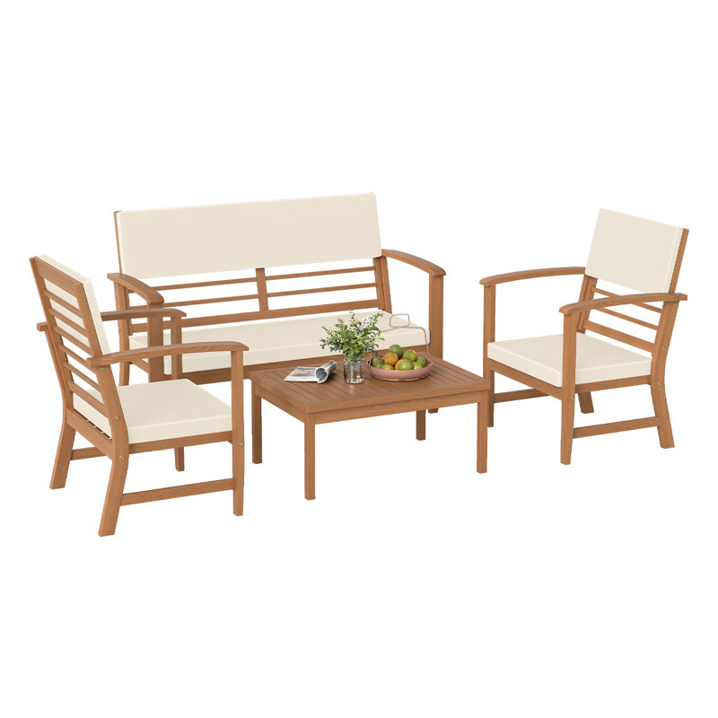 Ensemble de bistro 4 pièces avec ensemble de bistro et chaises basses pour l'extérieur