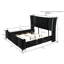 Ensemble de chambre à coucher de luxe à panneau tapissier avec tête de lit à oreilles noire-765469594-765469596