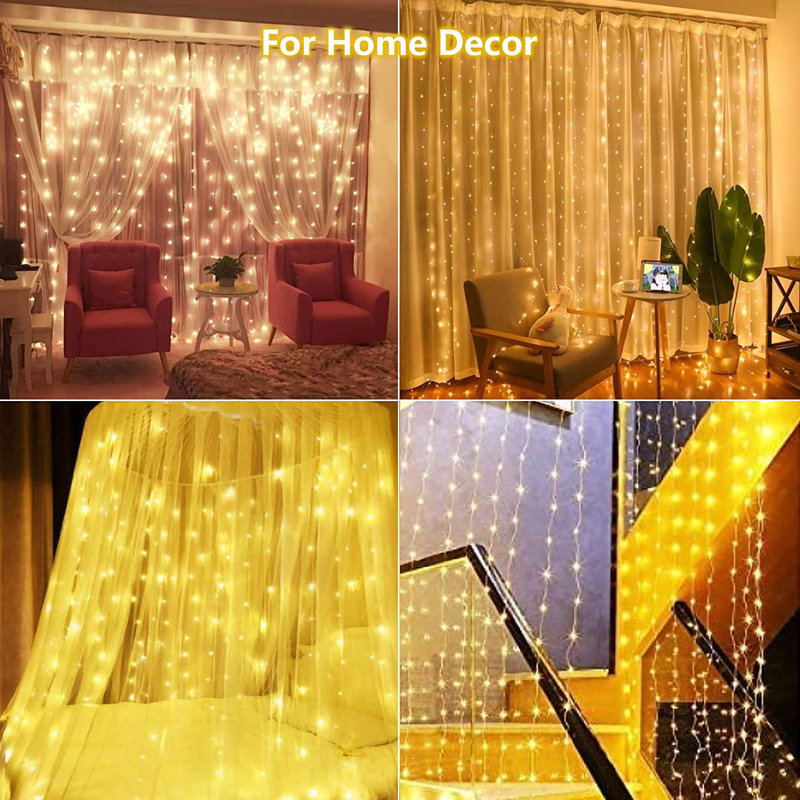 Gerdineke 200 - Bulb 116'' Solar Powered LED Curtain String Light