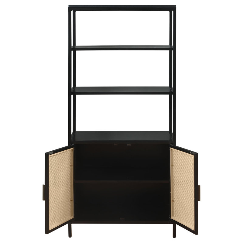 Armoire d'appoint Kenneth, Noir/naturel