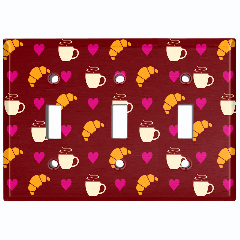 Patterned 3 - Gang Toggle Light Switch Standard Wall Plate