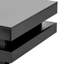 Table basse carrée ultra brillante à 2 niveaux avec lumières DEL pour le salon, 31,5 po x 31,5 po x 14,2 po, noir | Idée de cadeau