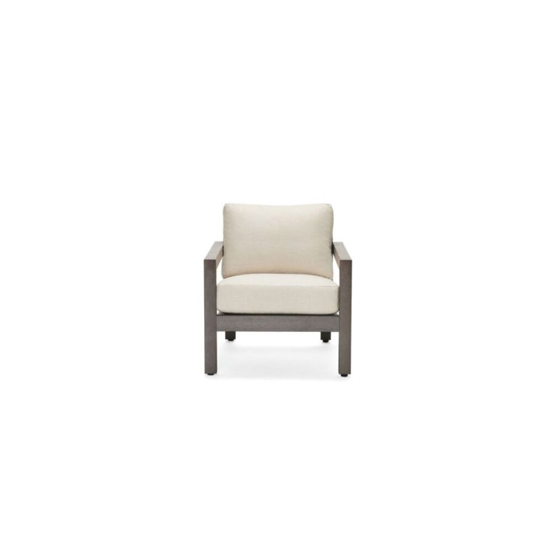Sierra Teak Outdoor Lounge Chair, Bark, Spectrum Indigo Sunbrella® Plainweave