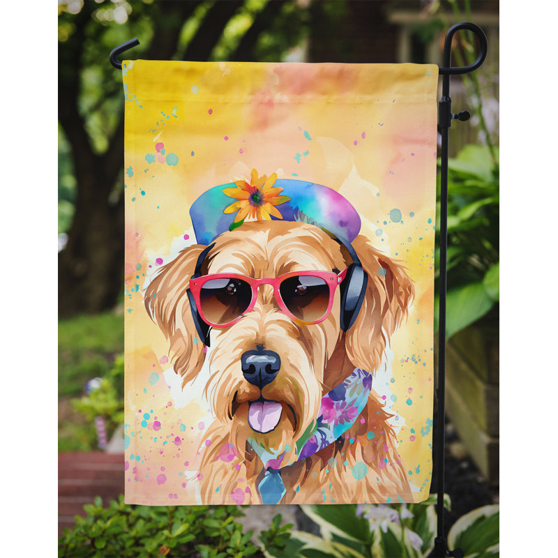 Drapeau de jardin Hippie Dawg, Terrier brun