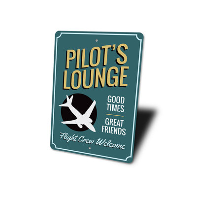 Enseigne en aluminium Pilot's Lounge
