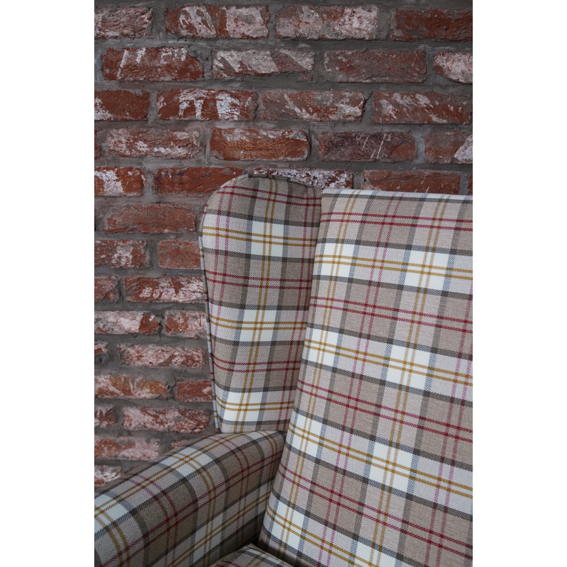 Bartee Wingback Chair, Pink/Brown