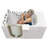 Ella Elite 30"x52" Acrylic Air and Hydro Massage Walk-In Bathtub with Left Inward Swing Door, 5 Piece Fast Fill Faucet, 2" Dual Drain, Carrara Wall Surround-91905591