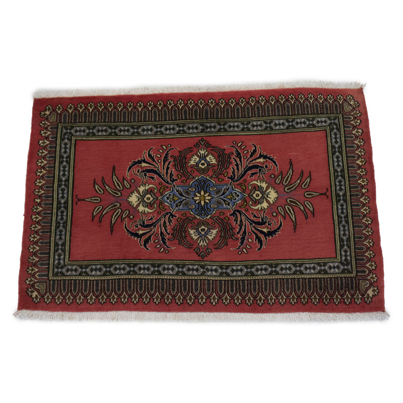 Tapis traditionnel corail rouge 2X3 One-of-a-Kind