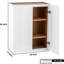 Armoire murale à double porte avec tablettes réglables pour la cuisine, le garage et la salle de bain - l 24 po x P 36 po, bois laqué blanc, charnières à fermeture en douceur, tiroir 2 portes et buanderie, bureau Easy Click, caoutchouc