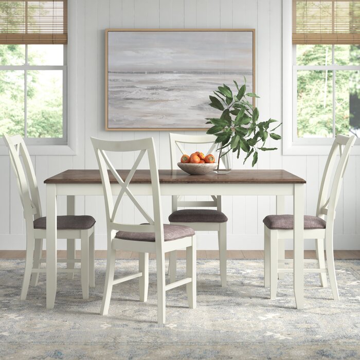 Sand & Stable Ariane 5 - Piece Solid Wood Top Dining Set & Reviews ...