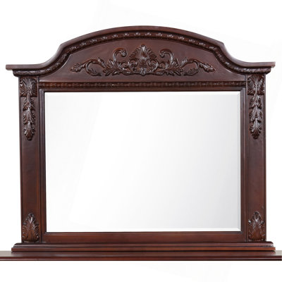Framed Mirror With Rich Cherry Finish, Low Distortion Glass For Clear Reflections And Durable Engineered Wood Construction