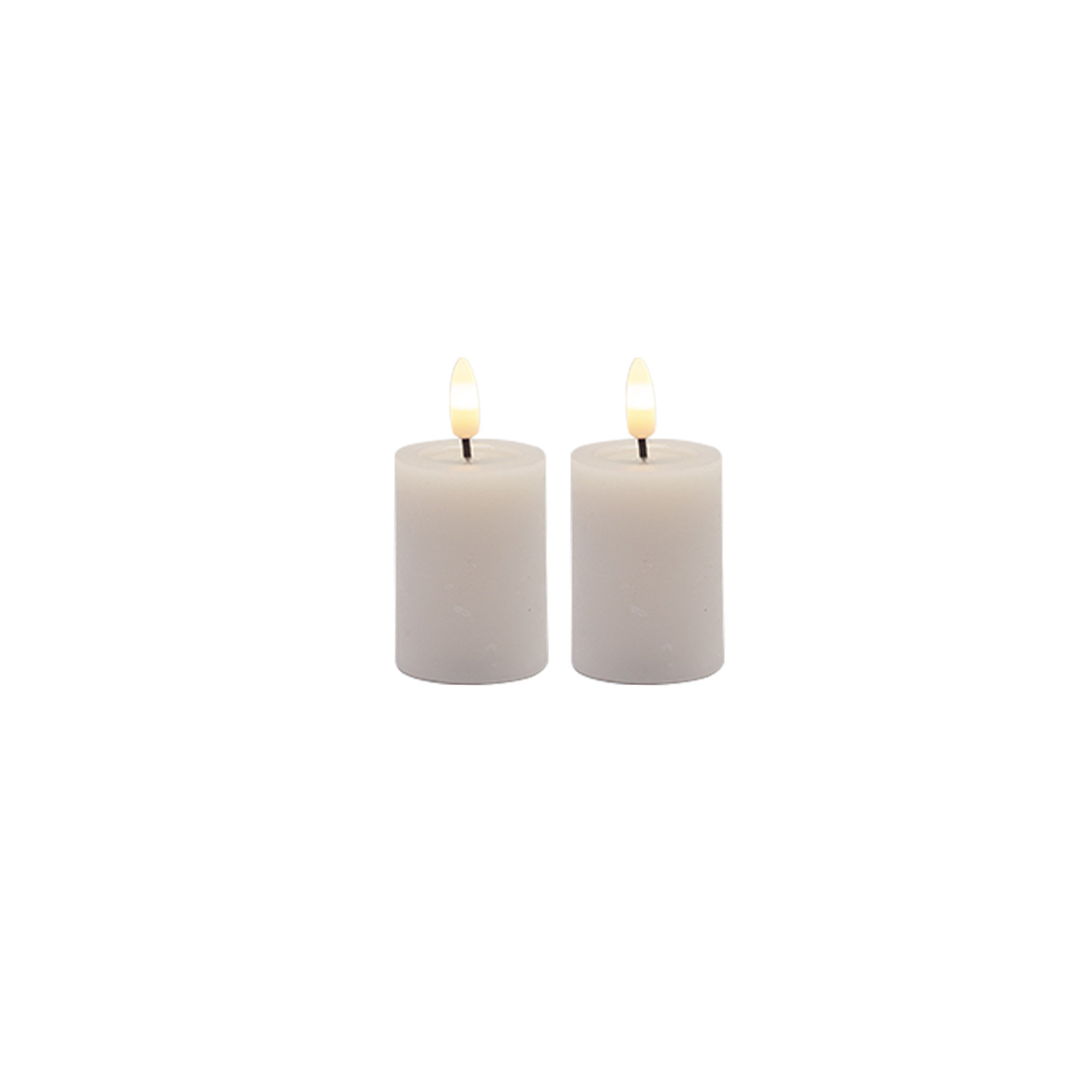 2 Pc Set Flameless Pillar Candle, Pink